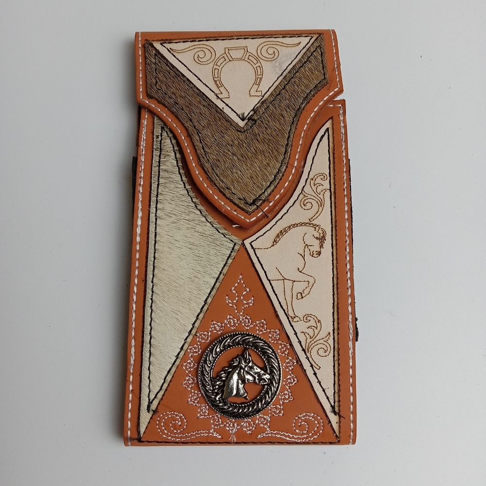 WESTERN LEATHER CELL PHONE CASE, FUNDA VAQUERA DE CUERO‎ COWBOY RODEO PHONE CASE